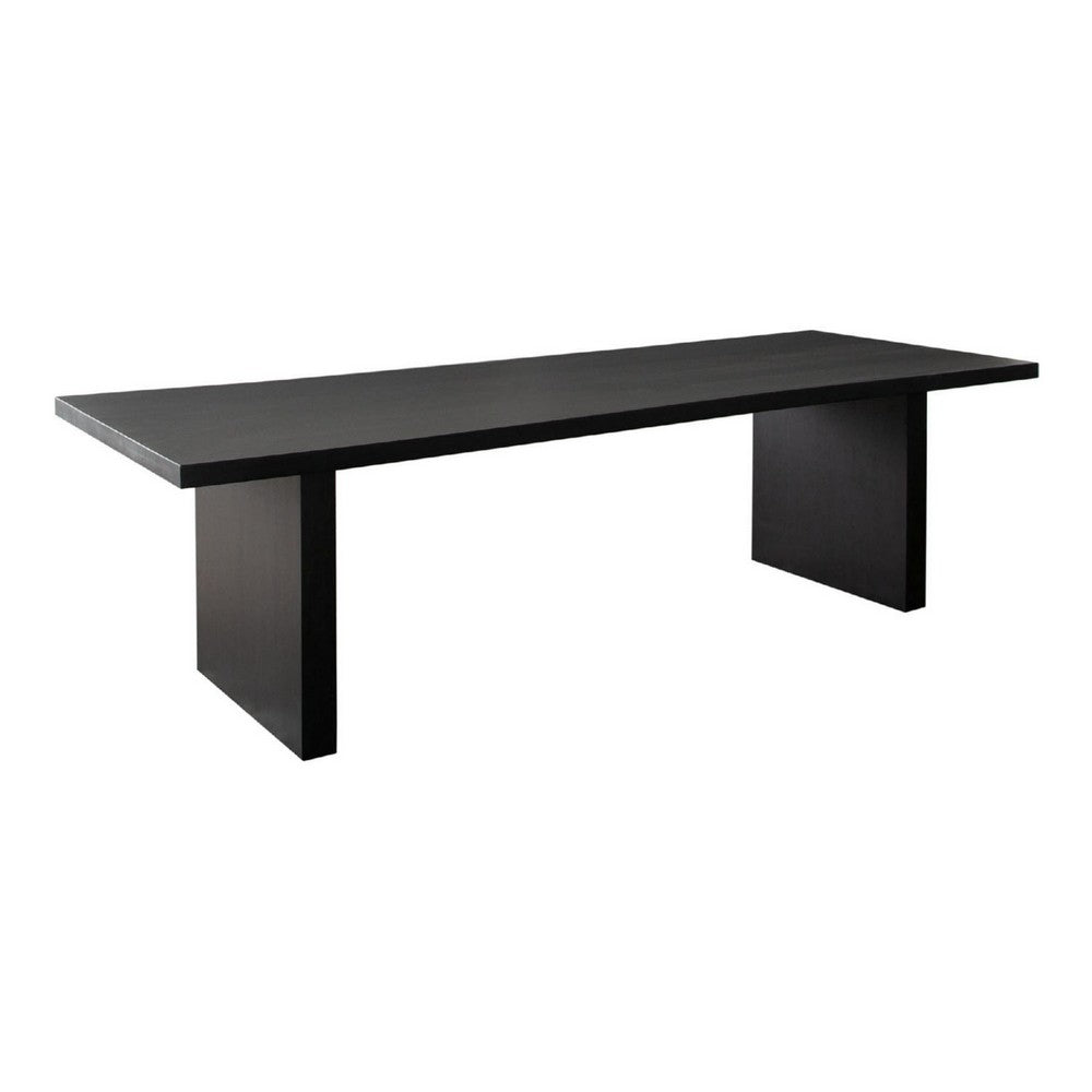 Somy Dining Table | Wide Panel Legs | Classic Black Mango Wood | 80"