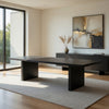 Somy Dining Table | Wide Panel Legs | Classic Black Mango Wood | 80"