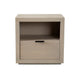 Somy Nightstand with Drawer and Shelf | Light Natural Gray Mango Wood BM338835