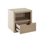 Somy Nightstand with Drawer and Shelf | Light Natural Gray Mango Wood BM338835