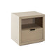 Somy Nightstand with Drawer and Shelf | Light Natural Gray Mango Wood BM338835