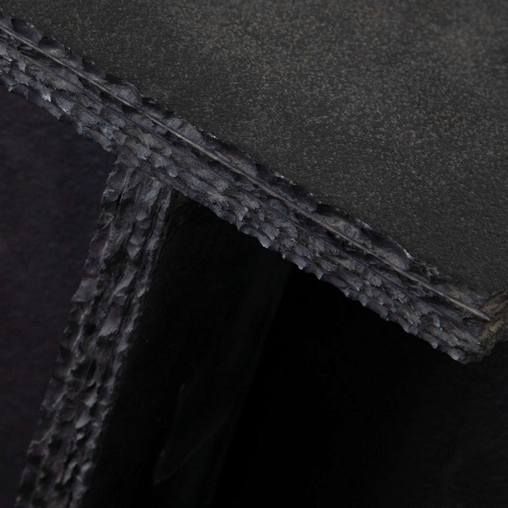 Tely Accent Side End Table | 12’’ Square Black Slate Marble Top | X Base BM338836