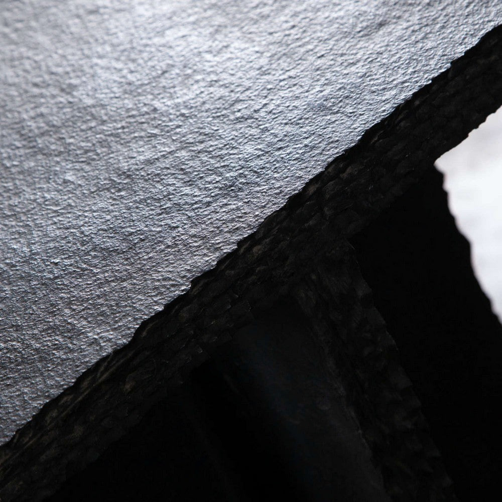 Tely Accent Side End Table | 12’’ Square Black Slate Marble Top | X Base BM338836