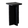 Tely Accent Side End Table | 12’’ Square Black Slate Marble Top | X Base BM338836