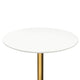 Rely Dining Table | 36’’ Round White Lacquer Top | Gold Metal Base BM338837