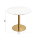 Rely Dining Table | 36’’ Round White Lacquer Top | Gold Metal Base BM338837