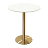 Rely Bar Height Table | 36’’ Round White Lacquer Top | Gold Base BM338838