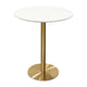 Rely Bar Height Table | 36’’ Round White Lacquer Top | Gold Base BM338838