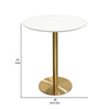 Rely Bar Height Table | 36’’ Round White Lacquer Top | Gold Base BM338838