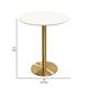 Rely Bar Height Table | 36’’ Round White Lacquer Top | Gold Base BM338838