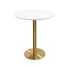 Rely Bar Height Table | 36’’ Round White Lacquer Top | Gold Base BM338838