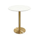 Rely Bar Height Table | 36’’ Round White Lacquer Top | Gold Base BM338838