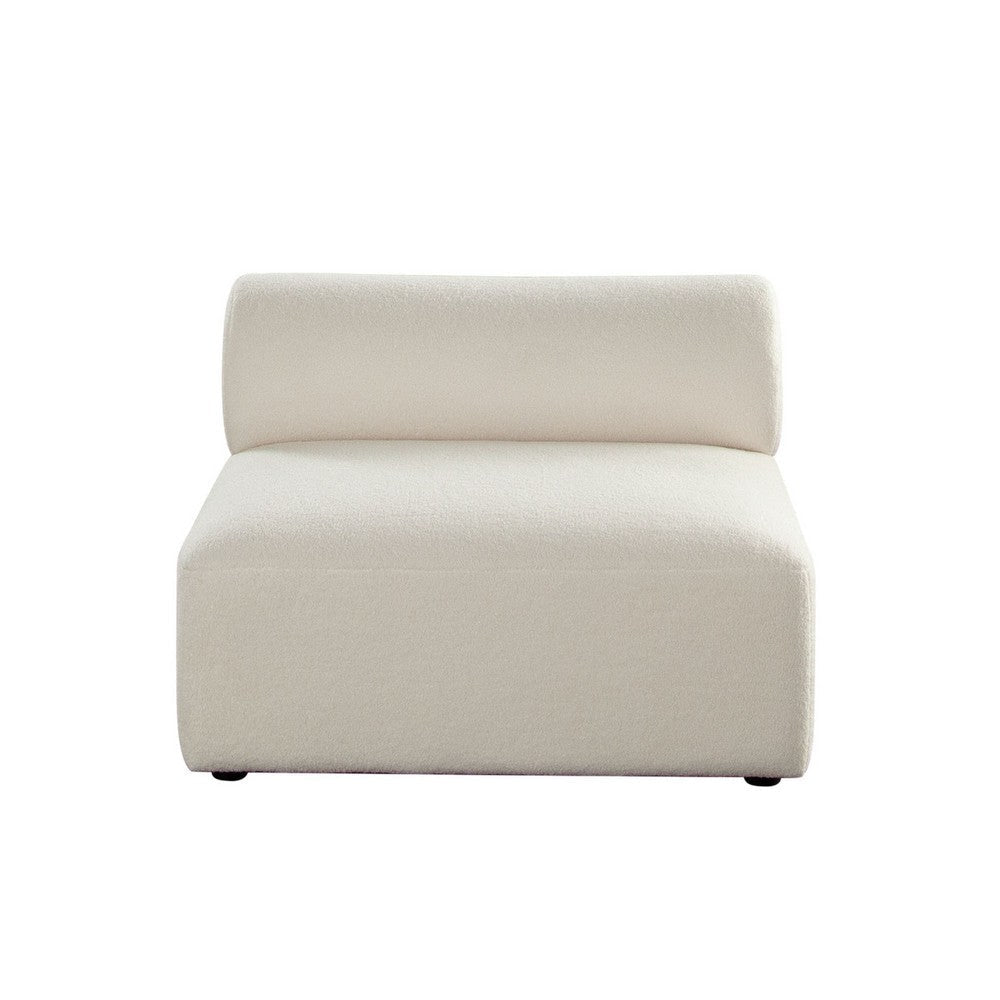 Zey Modular Armless Chair with Low Back | Ivory Sherpa Fabric BM338839