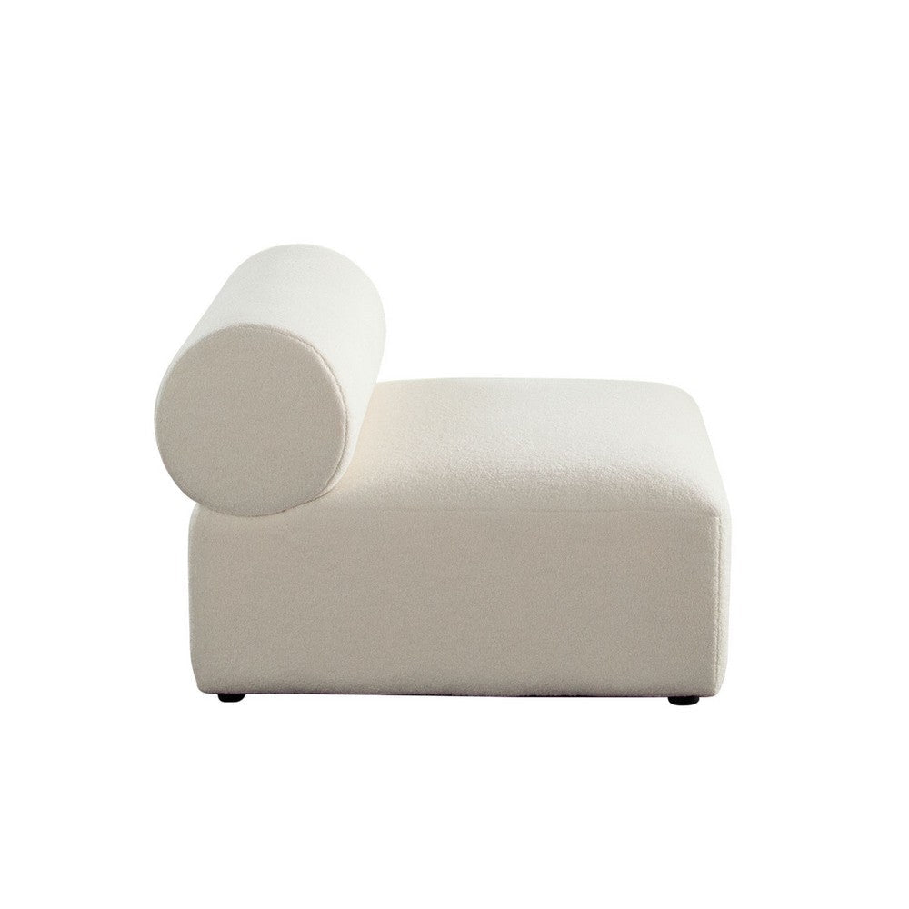 Zey Modular Armless Chair with Low Back | Ivory Sherpa Fabric BM338839