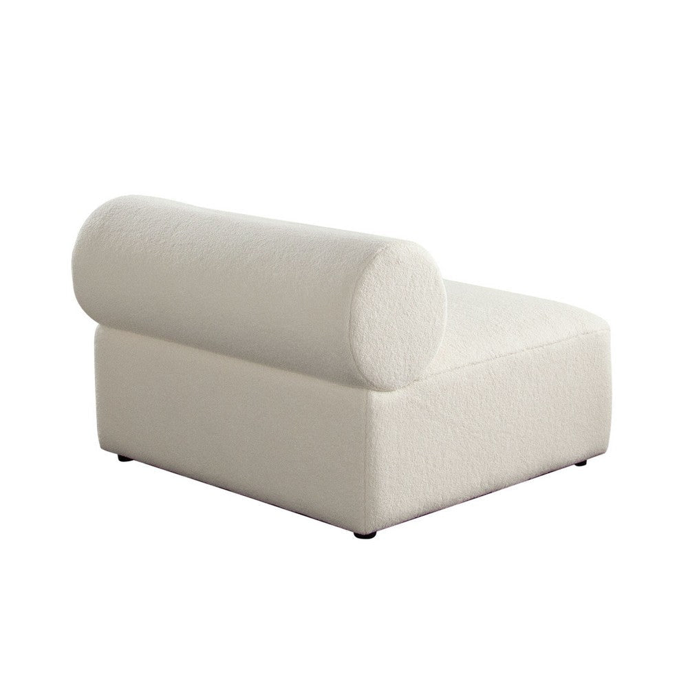 Zey Modular Armless Chair with Low Back | Ivory Sherpa Fabric BM338839