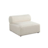 Zey Modular Armless Chair with Low Back | Ivory Sherpa Fabric