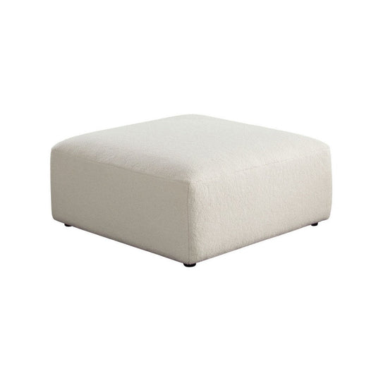 Zey Modular Ottoman | 37" Square | Ivory Sherpa Fabric