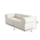 Zey 2pc Modular Corner Chair Set | Low Profile Back | Ivory Sherpa 80’’ BM338841