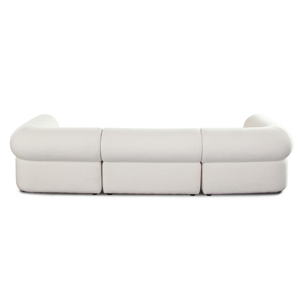 Zey 3pc Modular Sofa Set | Low Profile Back | Ivory Sherpa 120’’ BM338842