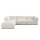 Zey 4pc Modular Sectional Sofa w/ Reversible Chaise Ottoman Set | Ivory Sherpa BM338843