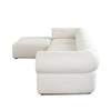 Zey 4pc Modular Sectional Sofa w/ Reversible Chaise Ottoman Set | Ivory Sherpa BM338843