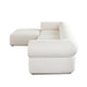Zey 4pc Modular Sectional Sofa w/ Reversible Chaise Ottoman Set | Ivory Sherpa BM338843