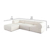 Zey 4pc Modular Sectional Sofa w/ Reversible Chaise Ottoman Set | Ivory Sherpa BM338843