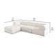 Zey 4pc Modular Sectional Sofa w/ Reversible Chaise Ottoman Set | Ivory Sherpa BM338843