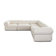 Zey 5pc Modular Corner L Sectional Sofa | Ivory Sherpa Fabric | 120’’ BM338844