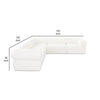 Zey 5pc Modular Corner L Sectional Sofa | Ivory Sherpa Fabric | 120’’ BM338844