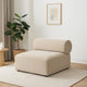 Zey Modular Armless Chair with Low Back | Light Camel Brown Velvet