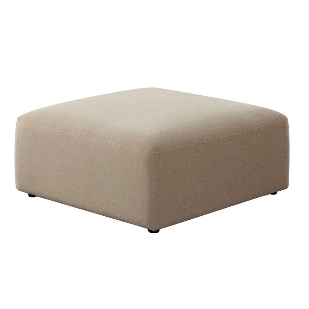 Zey Modular Ottoman | 37’’ Square | Light Camel Brown Velvet BM338846