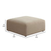 Zey Modular Ottoman | 37’’ Square | Light Camel Brown Velvet BM338846