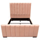Eva King Bed | Vertical Channel Tufted Blush Pink Velvet Upholstery BM338851