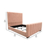 Eva King Bed | Vertical Channel Tufted Blush Pink Velvet Upholstery BM338851