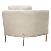 Meny Modern Accent Armchair | Light Cream Textured Fabric | Gold Metal BM338855