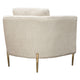 Meny Modern Accent Armchair | Light Cream Textured Fabric | Gold Metal BM338855