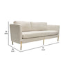 Meny Modern Sofa | Light Cream Textured Fabric | 92’’ Gold Metal BM338856