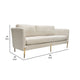 Meny Modern Sofa | Light Cream Textured Fabric | 92’’ Gold Metal BM338856