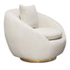 Dela Swivel Accent Chair with Pillow | Cream Velvet | Brushed Gold Base BM338857
