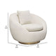 Dela Swivel Accent Chair with Pillow | Cream Velvet | Brushed Gold Base BM338857