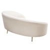 Dela Contoured Sofa in Contemporary Cream Velvet | Gold Metal Legs 100’’ BM338858