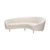 Dela Contoured Sofa in Contemporary Cream Velvet | Gold Metal Legs 100’’ BM338858