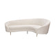 Dela Contoured Sofa in Contemporary Cream Velvet | Gold Metal Legs 100’’ BM338858