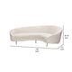 Dela Contoured Sofa in Contemporary Cream Velvet | Gold Metal Legs 100’’ BM338858