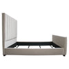 Eva Queen Bed | Vertical Channel Tufted Light Gray Velvet Upholstery BM338859