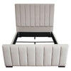 Eva King Bed | Vertical Channel Tufted Light Gray Velvet Upholstery BM338860