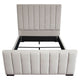 Eva King Bed | Vertical Channel Tufted Light Gray Velvet Upholstery BM338860