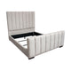 Eva King Bed | Vertical Channel Tufted Light Gray Velvet Upholstery BM338860