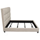 Bevy King Size Bed | Grid Tufted | Sand Brown Polyester Upholstery BM338862